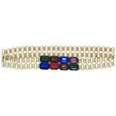 Link Belt with Multi-Stone Clasp
