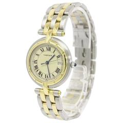 Cartier Stainless Steel Gold Two Tone Datejust Round Women's Wrist Watch in Box