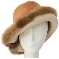70s Tan Mink Trimmed Hat 10