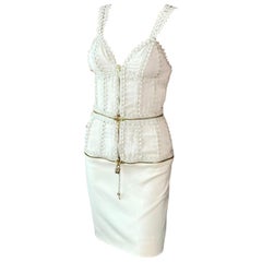 Alexander McQueen F/W 2003 Bondage Lock and Key "Chastity" Padlock Ivory Dress 