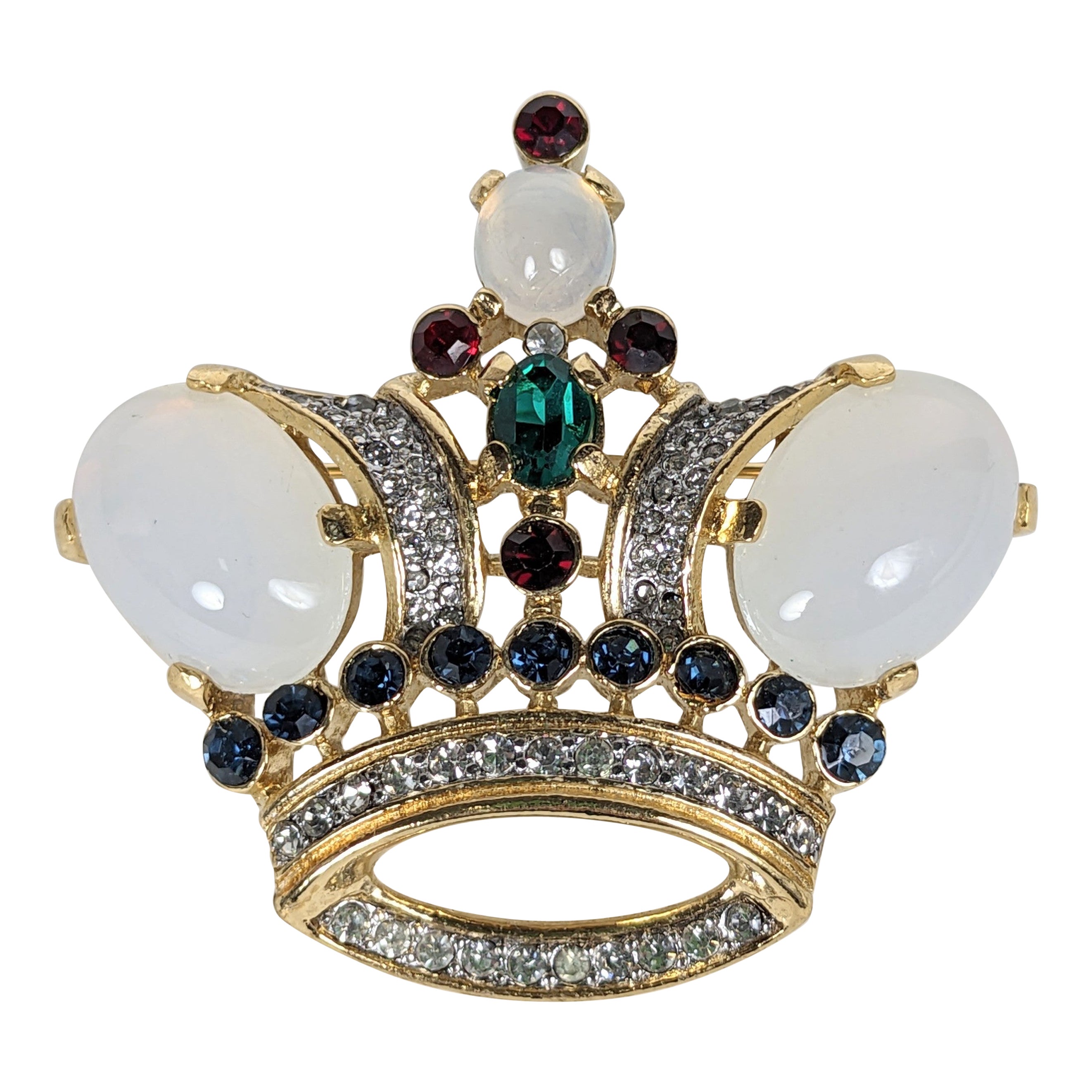 Trifari Moonstone Jeweled Crown For Sale
