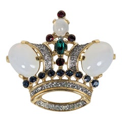 Vintage Trifari Moonstone Jeweled Crown