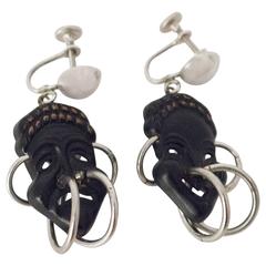 50s Black Selor Earrings 