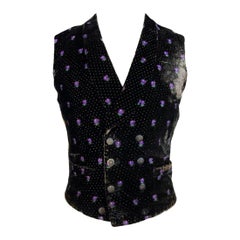 Elegant French Victorian waistcoat in brocaded velvet - France Circa 1860
