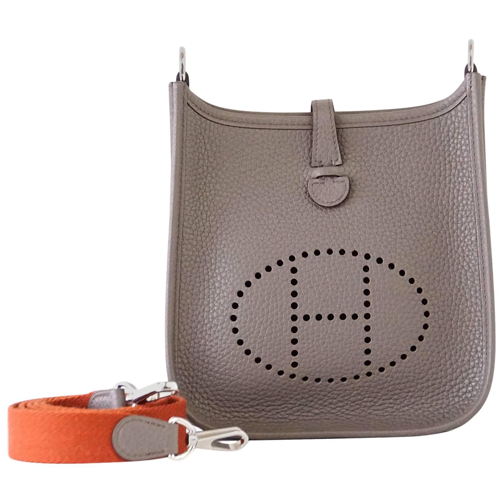 HERMES Bag Evelyne TPM Mini Etain Clemence Cuivre Strap Sold Out Colour