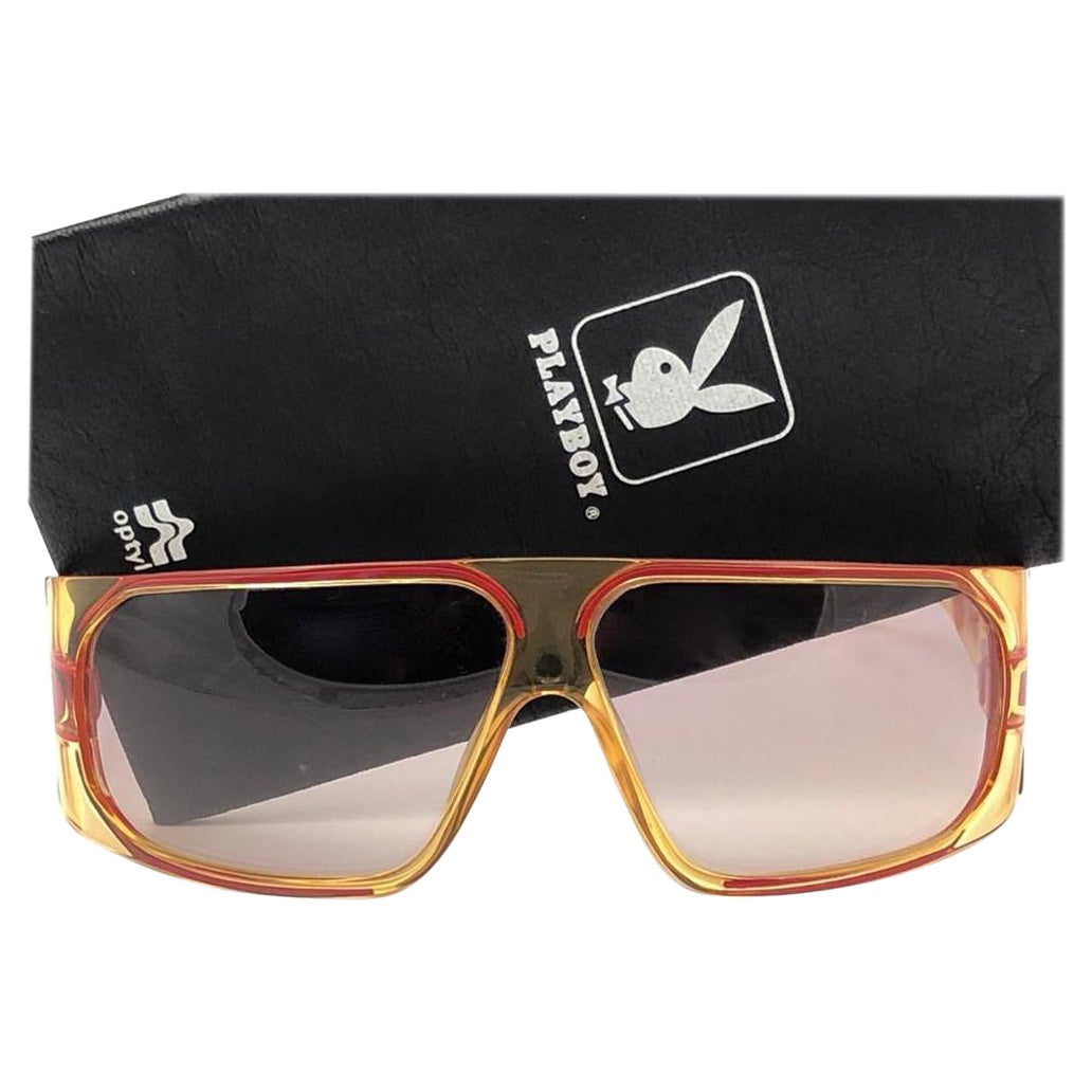 New Vintage Playboy 4545 Optyl Translucent Oversized Optyl Sunglasses For Sale
