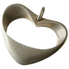 Henning Koppel for Georg Jensen Modernist Sterling Heart Pendant