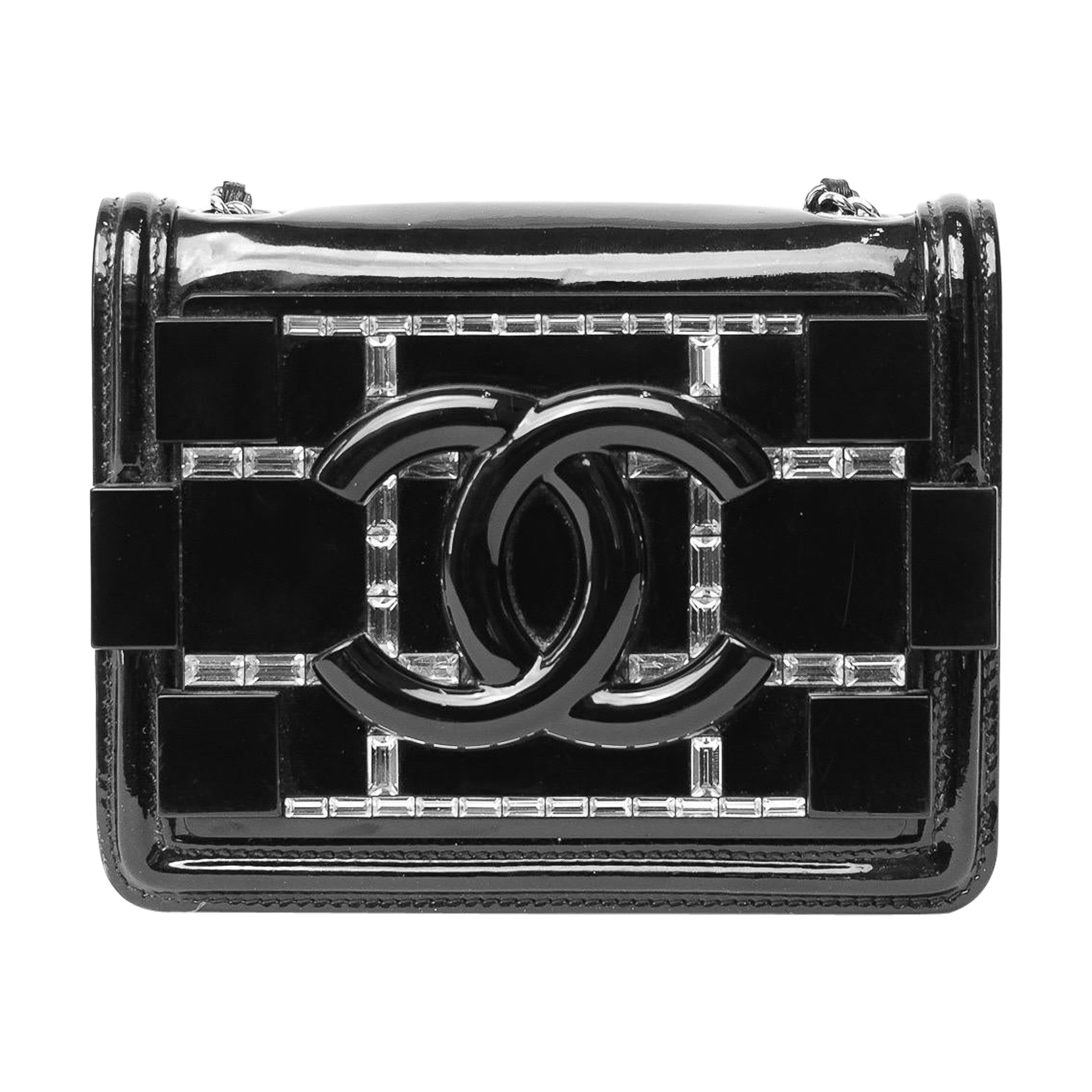Chanel Boy Brick Lego Crystal Nera Borsa A Tracolla For Sale