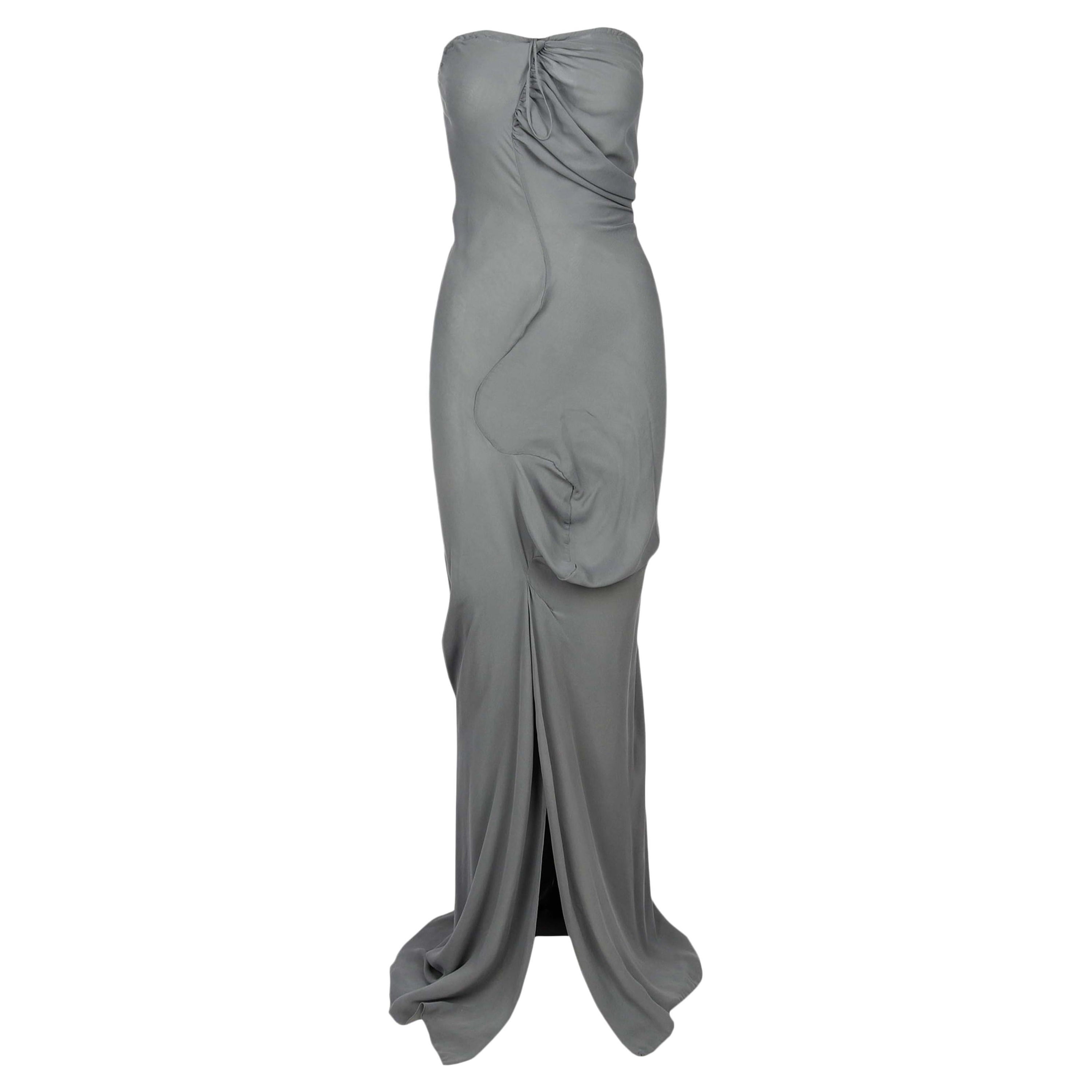 Vivienne Westwood Grey Strapless Gown- '10s For Sale
