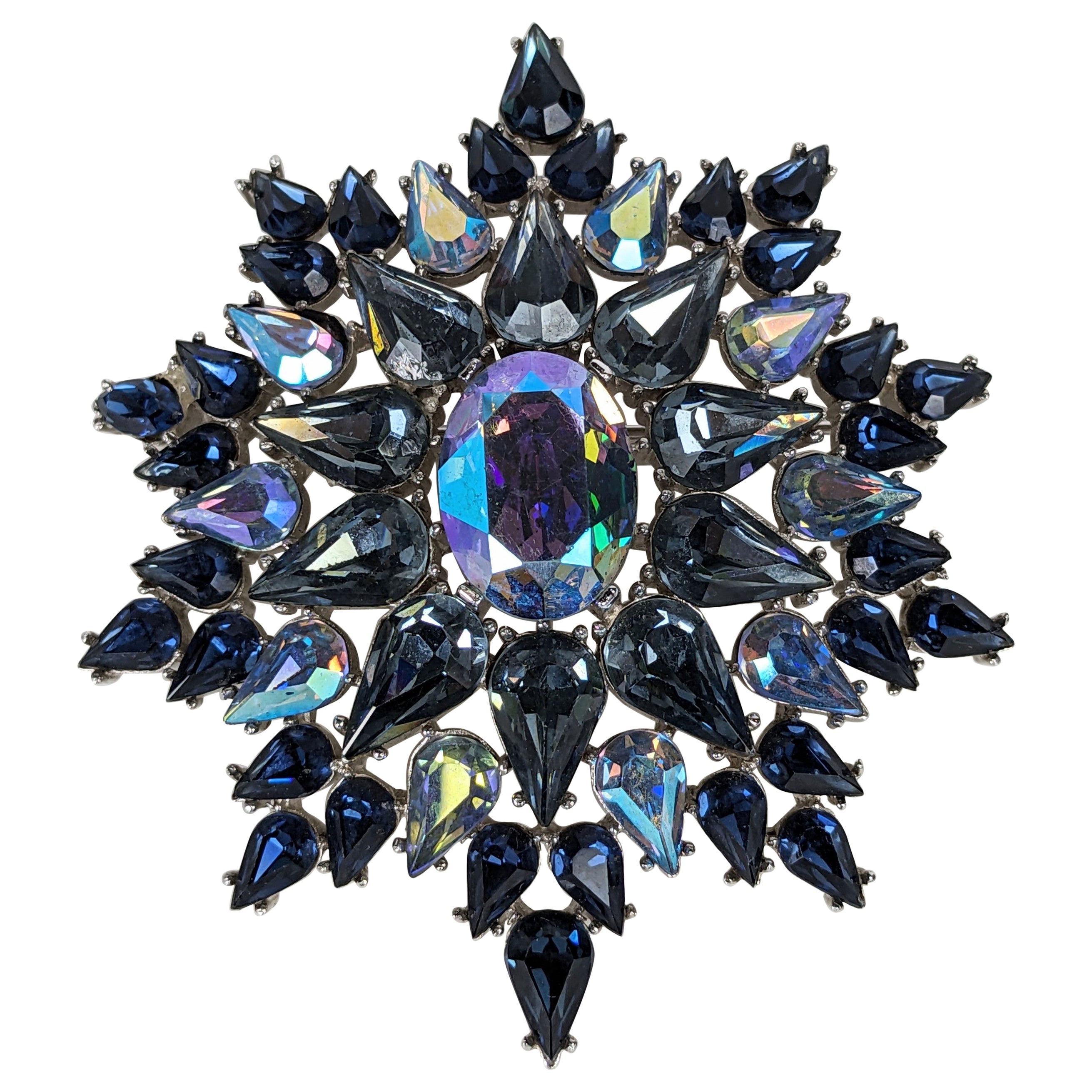Trifari Aurora and Sapphire Jeweled Crest For Sale