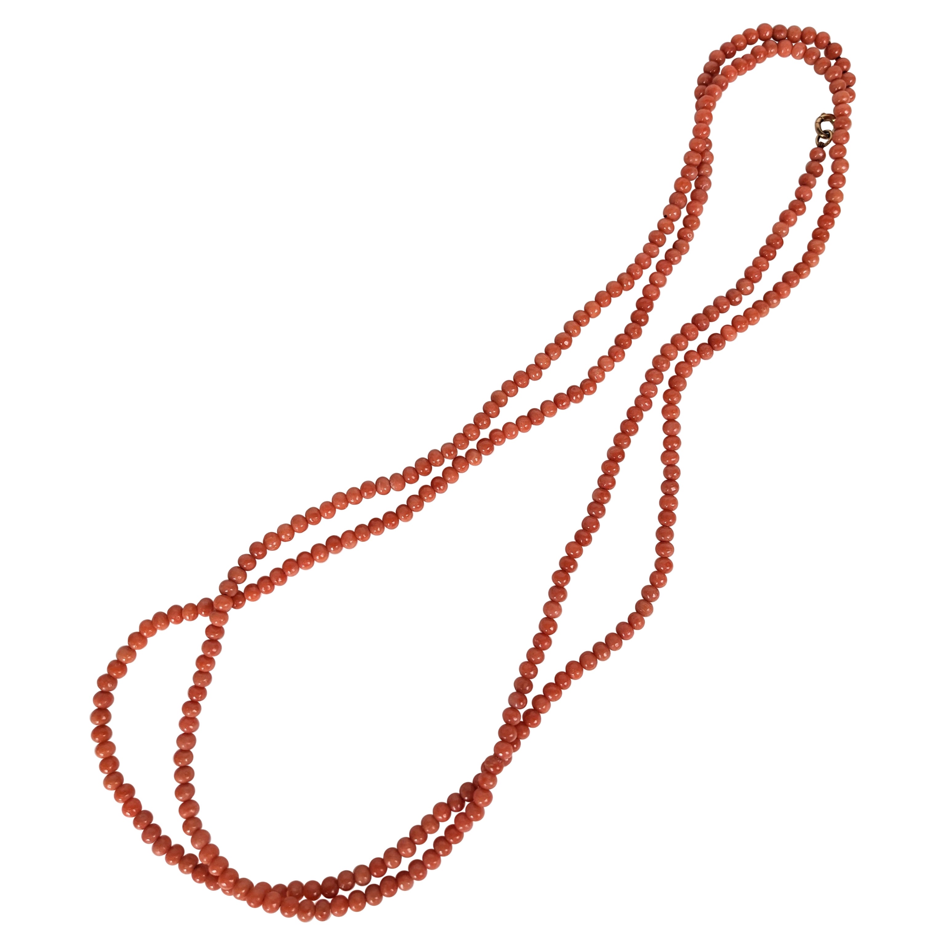 Long Victorian Genuine Coral Beads For Sale