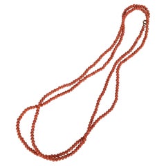Long Victorian Genuine Coral Beads