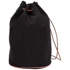 Hermes Black Toile/Cuir Backpack