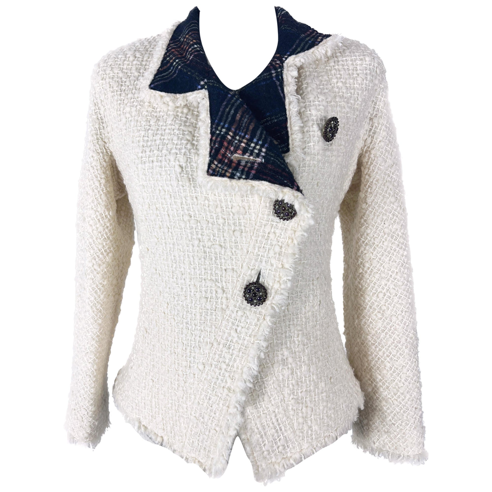 Chanel Iconic Paris / Edinburgh CC Jewel Buttons Tweed Jacket For Sale
