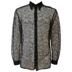 Iconic Gianni Versace Silk Lace Punk Collection Shirt Spring 1994