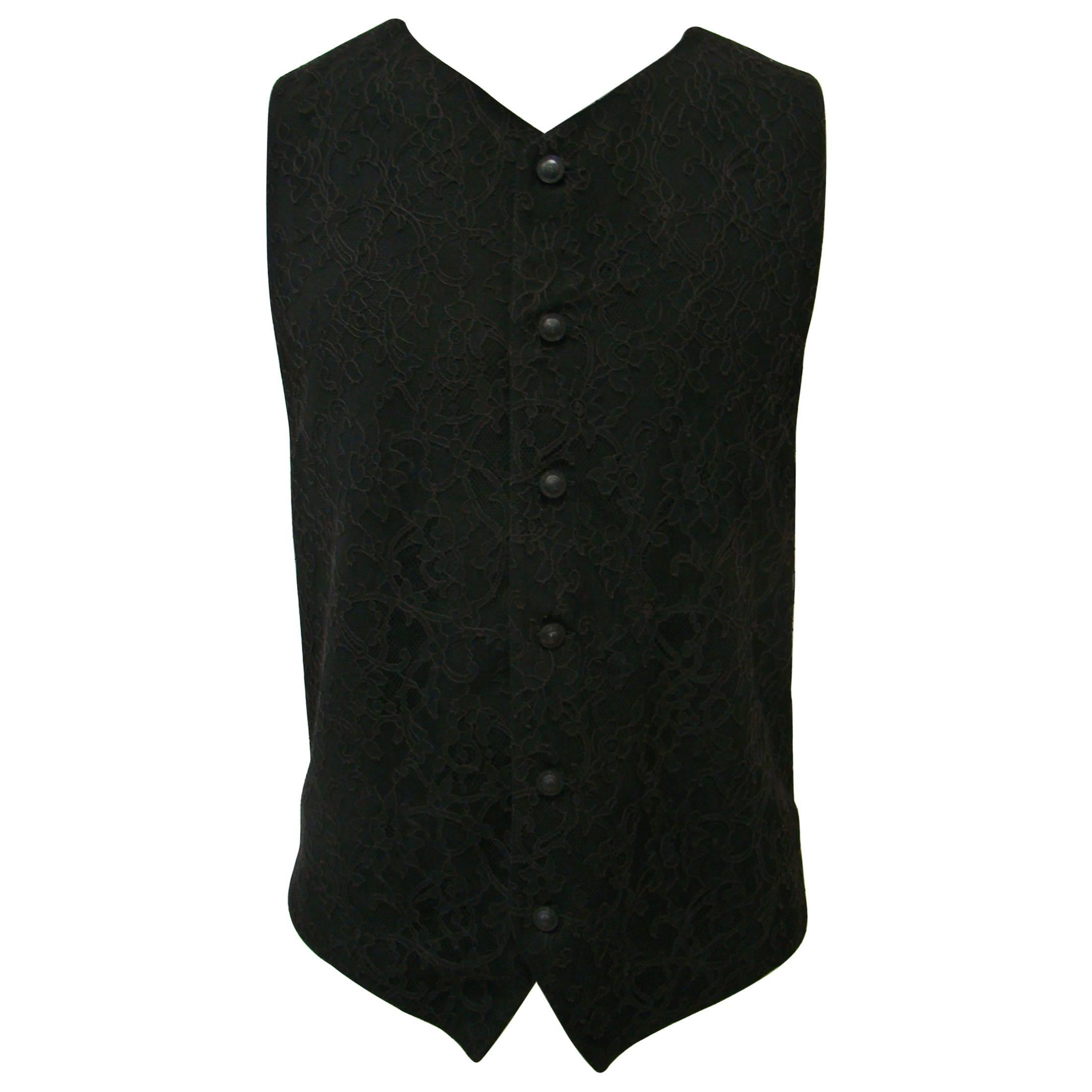 Gianni Versace Lace Waistcoat Vest Punk Collection Spring 1994 For Sale
