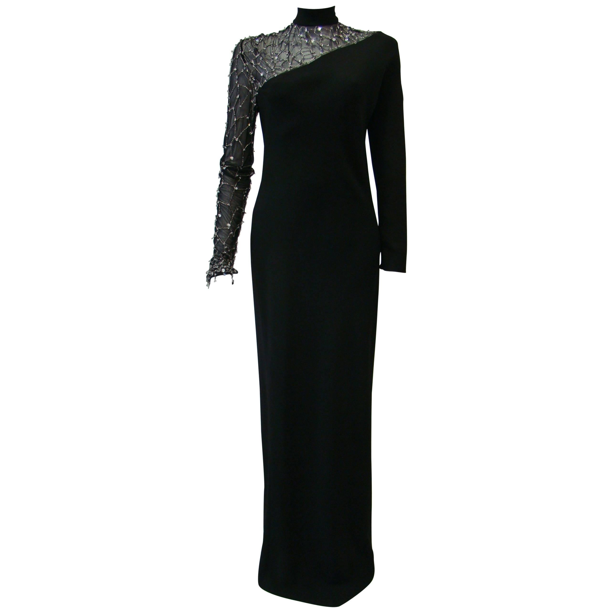 Unique Angelo Mozzillo Beaded Evening Gown For Sale