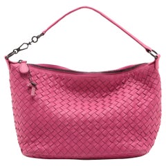 Bottega Veneta Intrecciato Leather Shoulder Bag Pink