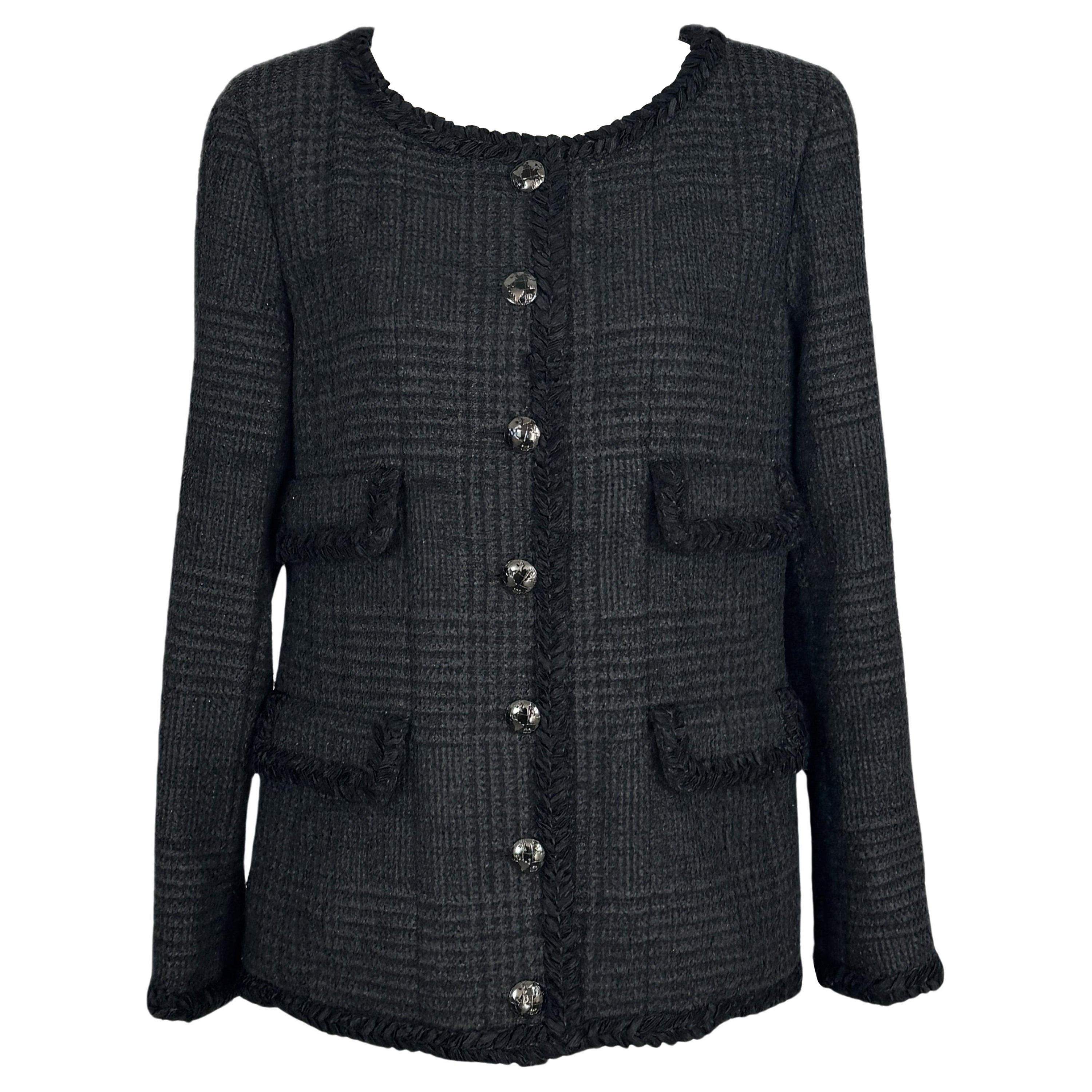 Chanel Most Iconic Globalization Collection Black Tweed Jacket For Sale