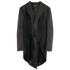 Used New With Tags COMME des GARCONS Size M Black Wool Peal Lapel Coat Tails Jacket