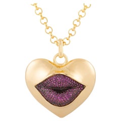 Naimah Love Lips Statement Necklace, Ruby
