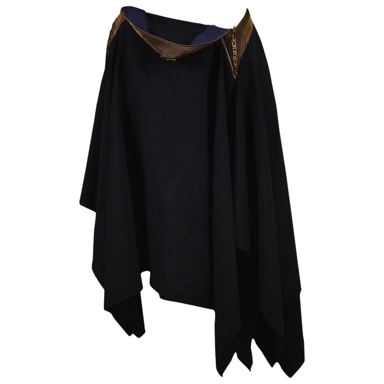 Junya Watanabe Navy Black Skirt with Zippers 2005 For Sale at 