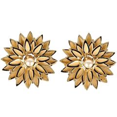 Dolce & Gabbana NEW & SOLD OUT Gold Starburst Bead Evening Stud Earrings in Box