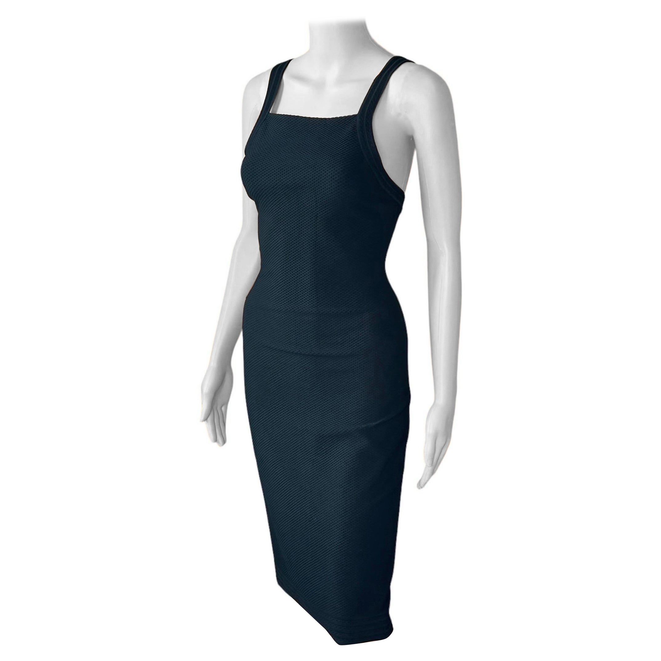 Azzedine Alaia Fitted Open Back Black Dress For Sale