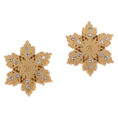 Chanel Snowflake Earrings with Swarovski Rhinestones, 2001