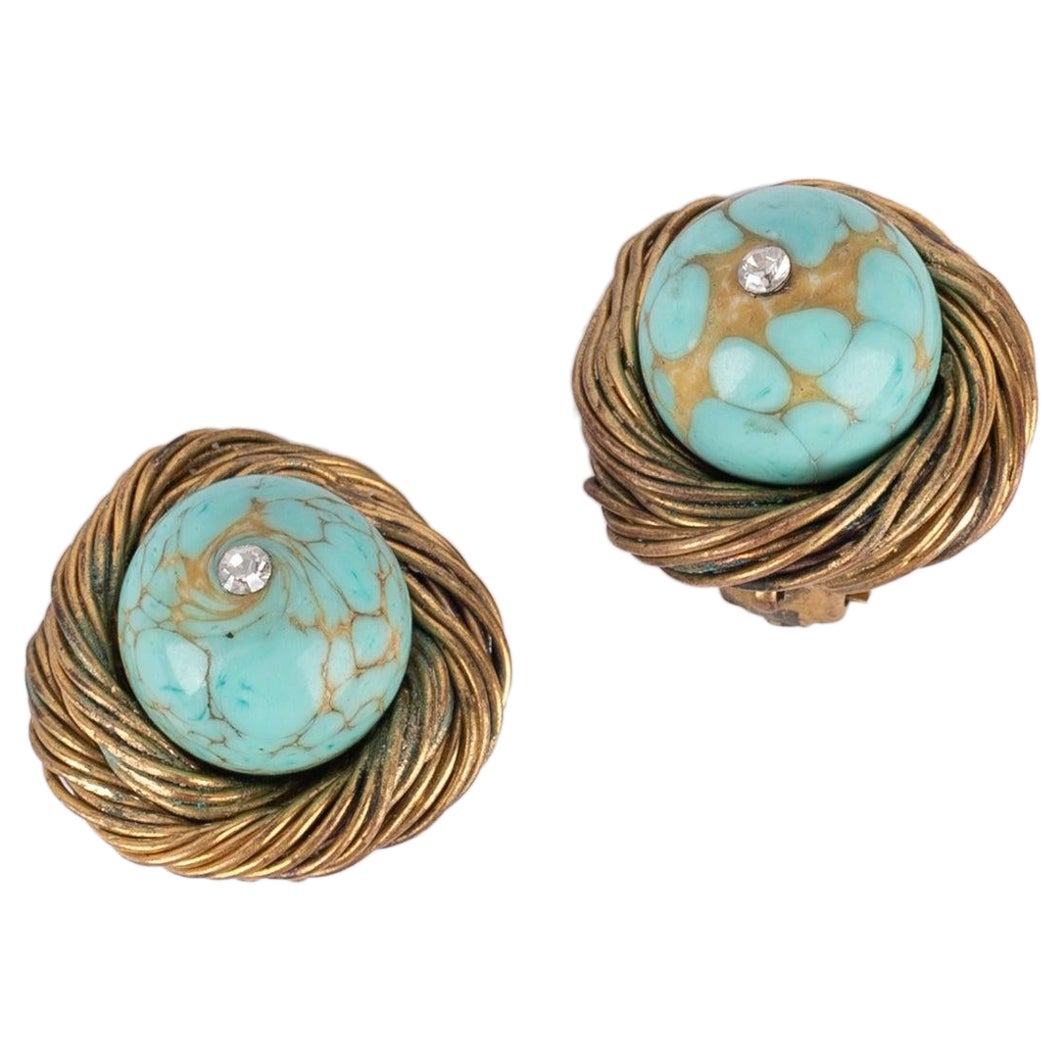 Chanel Turquoise Clip-on Earrings, 1960s