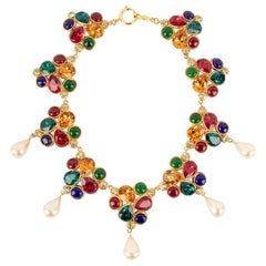 Vintage Chanel Multicolored Rhinestones Necklace, 2cc6