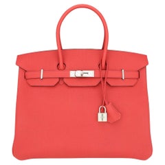 Hermès Birkin Bolso 35cm Bougainvillier Taurillon Clemence Piel c/PHW 2017
