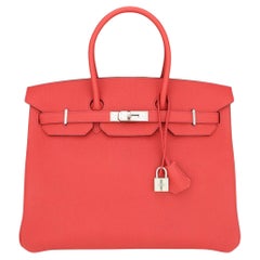 Hermès Birkin Bag 35cm Bougainvillier Taurillon Clemence Leather w/PHW 2017