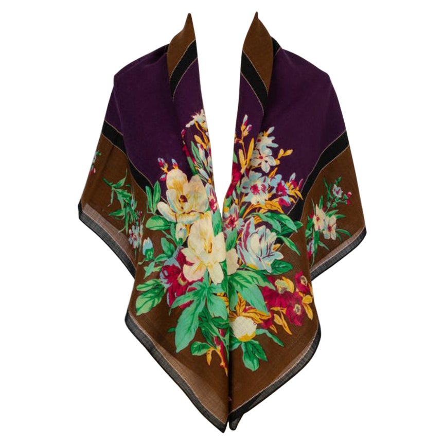 Foulard-Schal aus Wolle mit Käsecloth von Kenzo im Angebot