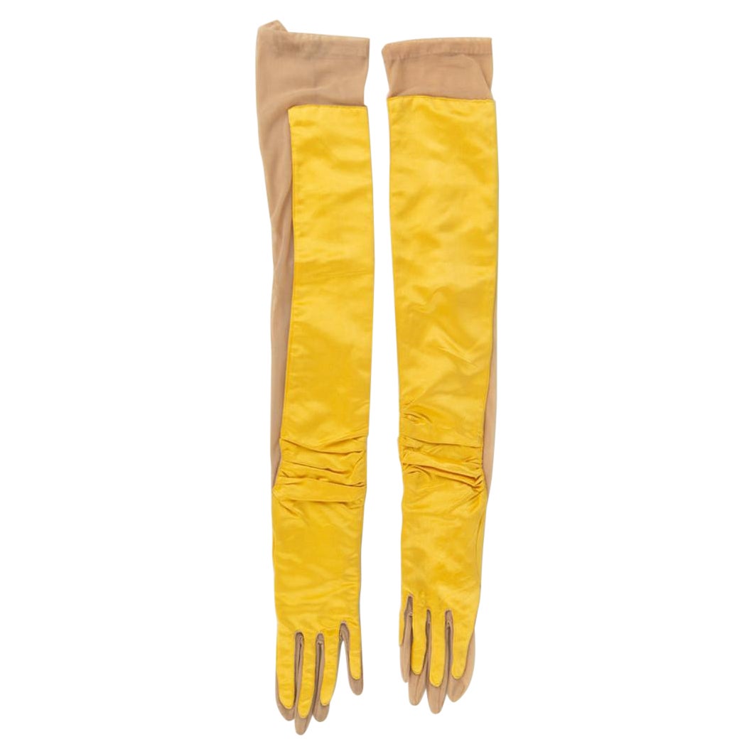 Paule Ka Long Gloves in Satin and Tulle