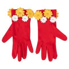Vintage Chantal Thomass Red Cotton Gloves