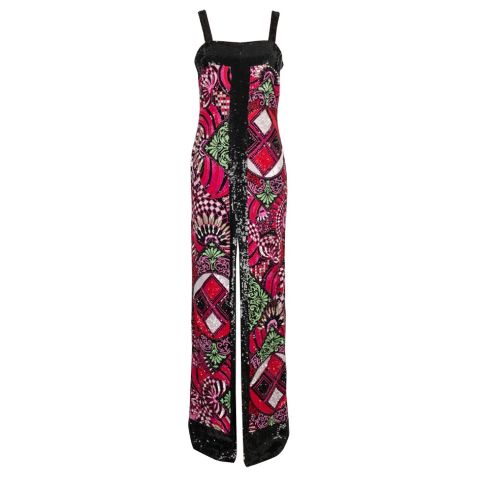 Vestido largo de lentejuelas Versace