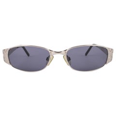 Chanel Silberne Metall-Sonnenbrille mit CC-Logo