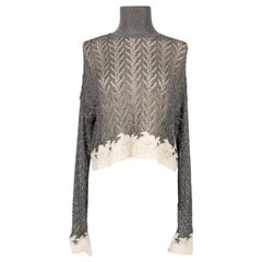 Christian Dior Silvery and Grey Lurex Mesh Top