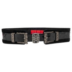 Used Christian Lacroix Black Patent Leather Belt