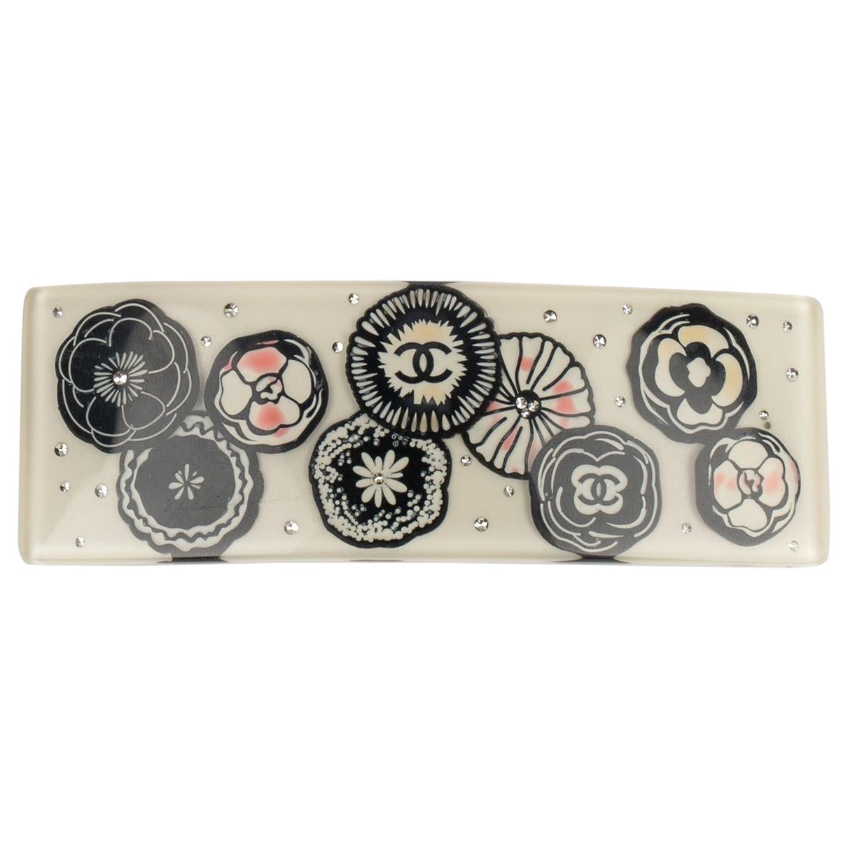 Chanel Bakelite Hair Clip Representing Camellias, 2012