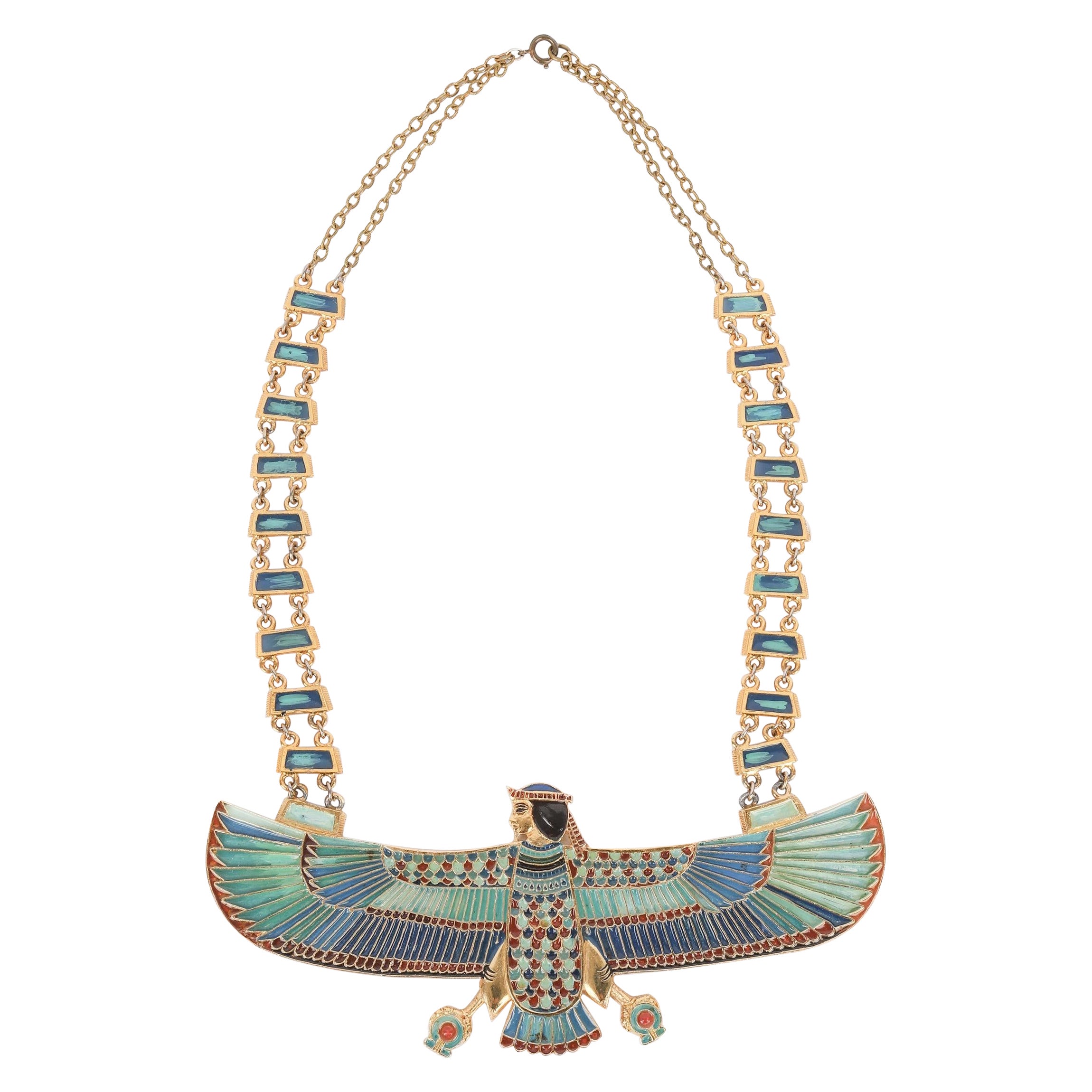Burma Golden Metal Dickey Necklace with Enamel For Sale