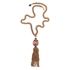 Vintage Françoise Montague Chain Necklace with Pompom Pendant, 1960s
