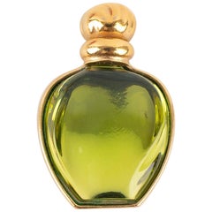 Dior Bottle Brooch with Green Resin Cabochon