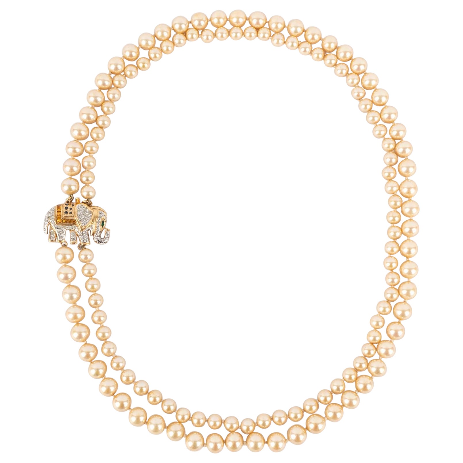 Valentino Two-Row Costume Pearl Necklace, 1980s