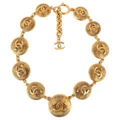 Chanel Engraved Short Necklace, 1980s