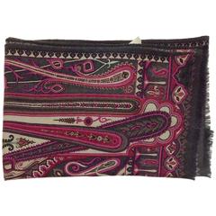 Etro Raspberry Paisley Woven Scarf