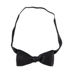 Vintage Chanel Black Silk Bow Tie