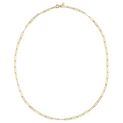 Collana a strati di graffette da 20" in oro giallo massiccio 14K