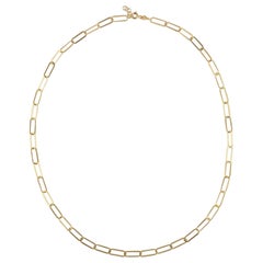 Paperclip Necklace 16" in 14K Solid Yellow Gold